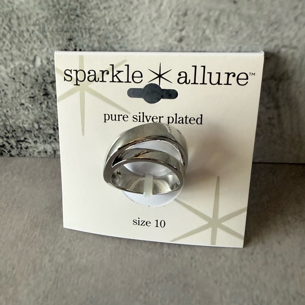 Sparkle Allure Silver Plated Women's Fashion Ring - Silver